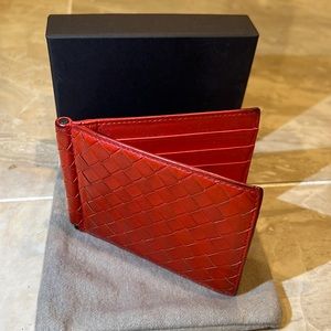 Authentic Bottega Veneta Orange Calf Wallet.